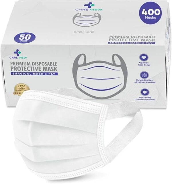 Careview N95 3 Ply Disposable Surgical Face Mask Box with FABRIC Earloop and built in Nose Pin - Image 25