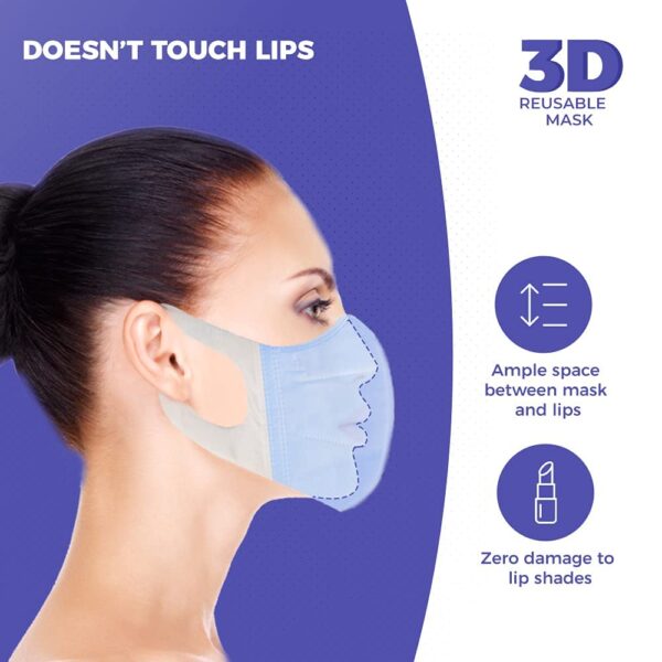 Careview CARE VIEW N95 3 Dimensional Disposable Face Mask with 4 Layered Filtration, SITRA and BIS(ISI) certified & Incredibly Soft Spandex Non Woven Fabric Ear loop (Medical Blue, Pack of 50) - Image 2