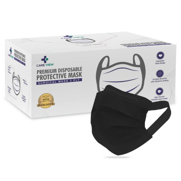Careview N95 3 Ply Disposable Surgical Face Mask Box with FABRIC Earloop and built in Nose Pin