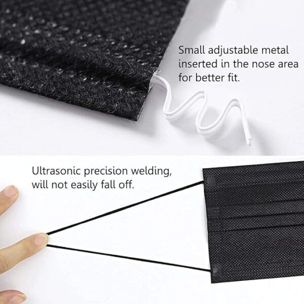 Black 3 ply disposable face shield filter protection breathable dust proof - Image 5