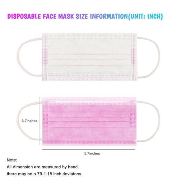 Taimu TM Non-Woven Fabric and Meltblown Fabric Disposable Breathable Anti Dust Air Pollution Protection Colorful Cute Face masks (Multicolour, Without Valve, Pack of 50) for Kids - Image 6