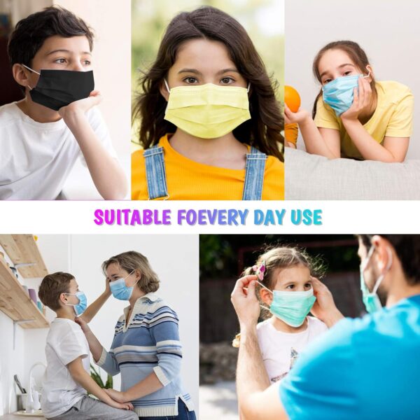Taimu TM Non-Woven Fabric and Meltblown Fabric Disposable Breathable Anti Dust Air Pollution Protection Colorful Cute Face masks (Multicolour, Without Valve, Pack of 50) for Kids - Image 8