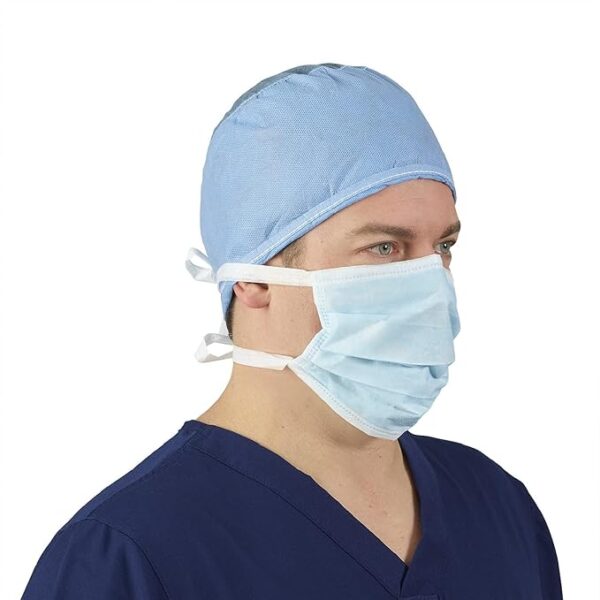 Control D 3 ply Tie Knot Mask with Melt blown Fabric, Breathable Surgical Anti Pollution with Internal Nose-pin Ultra Soft face mask, Disposable Mask (Blue, Free Size, Pack of 100) - Image 2