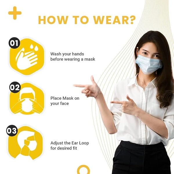 HEALTH SAFE 3 ply Ultra Lightweight Disposable Surgical Face Mask (Blue) - Image 7