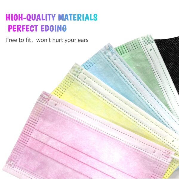 Taimu TM Non-Woven Fabric and Meltblown Fabric Disposable Breathable Anti Dust Air Pollution Protection Colorful Cute Face masks (Multicolour, Without Valve, Pack of 50) for Kids - Image 5