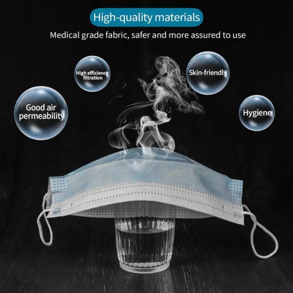 Face Mask,Dustproof Disposable 3-ply Face Mask,Breathable 3 Layer Protection,Sanitary Masks,Safety Mask,Anti-water,Purple(50 pcs) - Image 5