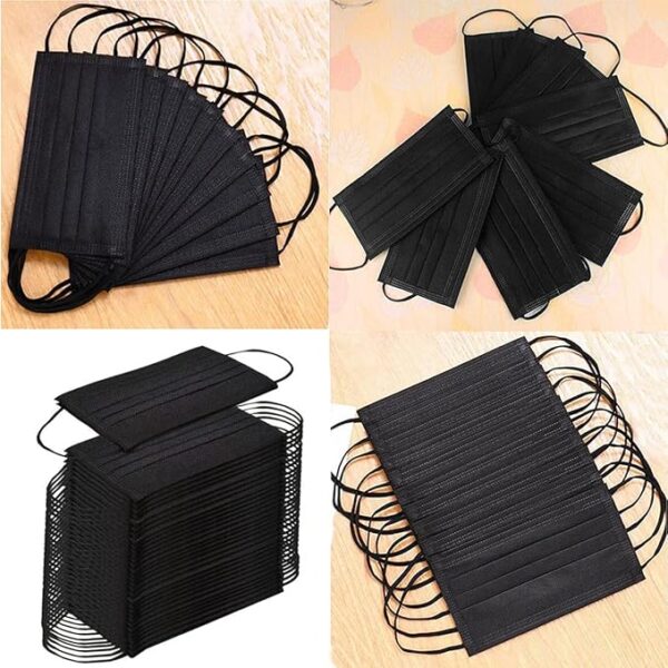 Black 3 ply disposable face shield filter protection breathable dust proof - Image 2
