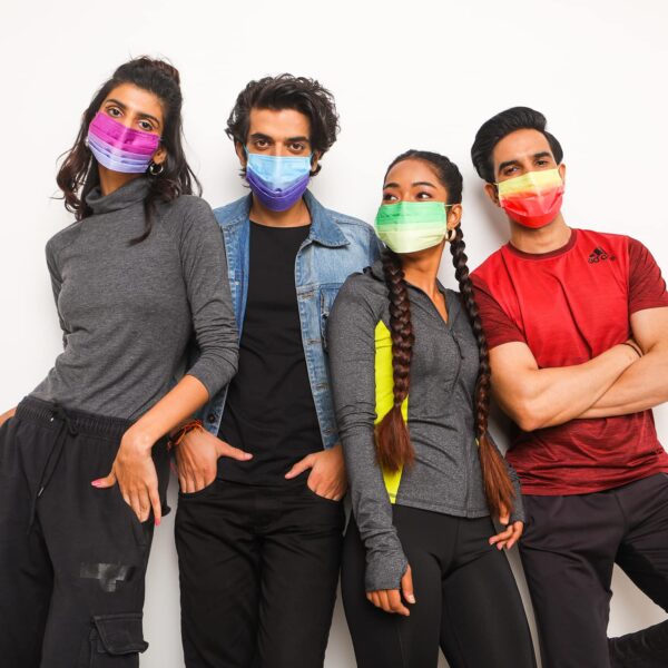 QUARANT Meltblown - Dual SMMS Fabric 4 Ply Designer Protective Face Mask with Nose Clip and Reusable Travel Pouch, Fashion That's Safe (Ombre Combo, Pack of 50) for Unisex - Image 6