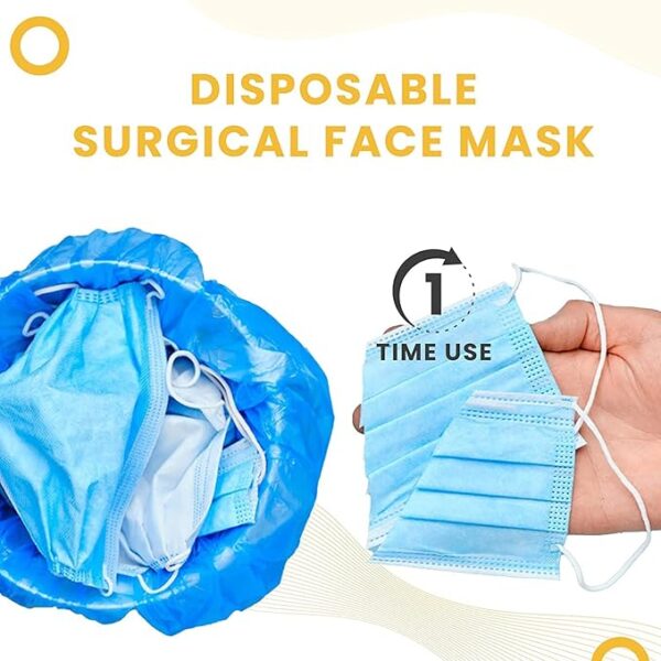 HEALTH SAFE 3 ply Ultra Lightweight Disposable Surgical Face Mask (Blue) - Image 2