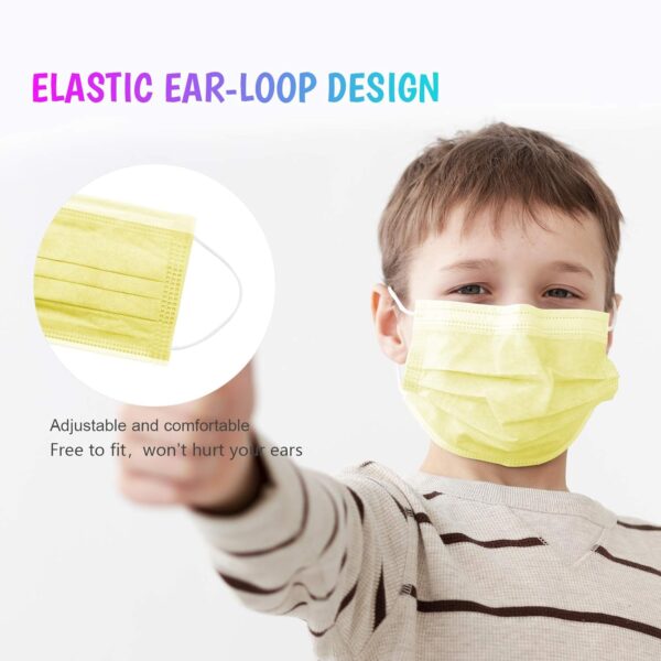 Taimu TM Non-Woven Fabric and Meltblown Fabric Disposable Breathable Anti Dust Air Pollution Protection Colorful Cute Face masks (Multicolour, Without Valve, Pack of 50) for Kids - Image 4