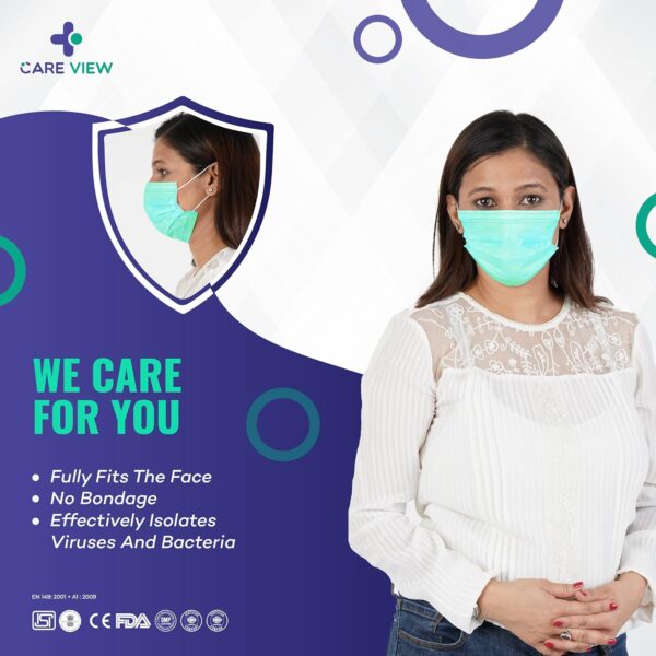 Medohealthy 3 Ply Disposable Face Masks (Pack of 50,Green) with nose pin BIS, (ISI) Certified mask with Melt blown layer - Image 4